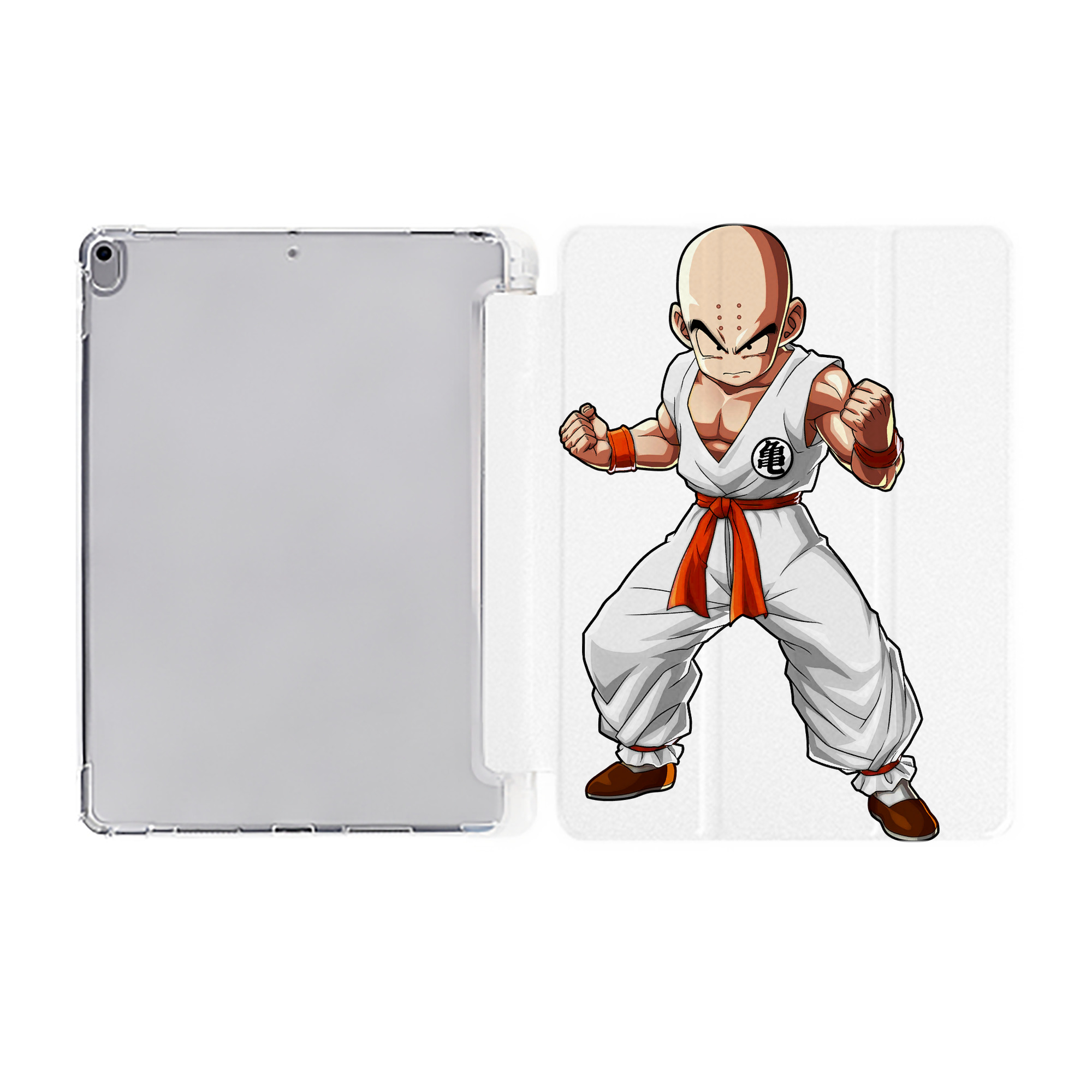 （画像用） ドラゴンボール クリリン DRAGON BALL krillin IPad ケース ペン収納付き 三つ折りスタンド PUレザー×シリコン 対応機種9.5/10.5/10.9インチ